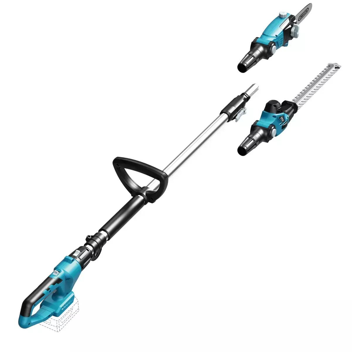 Unealtă dublu-functională fierăstrău oregon + foarfece pe brat 18v
