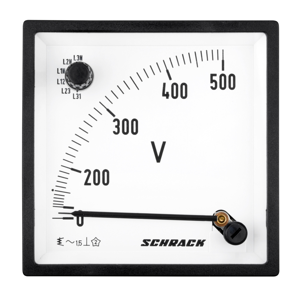 Voltmetru 96*96mm, 500V, AC+ comutator voltmetric