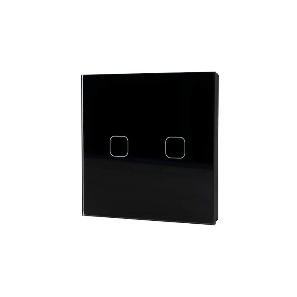 WI-FI SMART TOUCH EU 2 GANG 1 WAY SWITCH BLACK