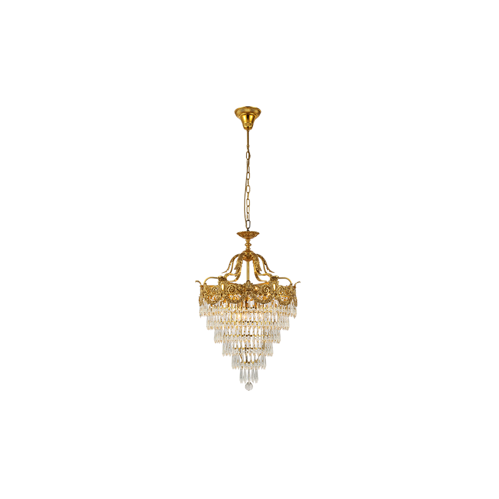 WINDSOR CANDELABRU 9XE14 ARAMĂ/CRISTALE